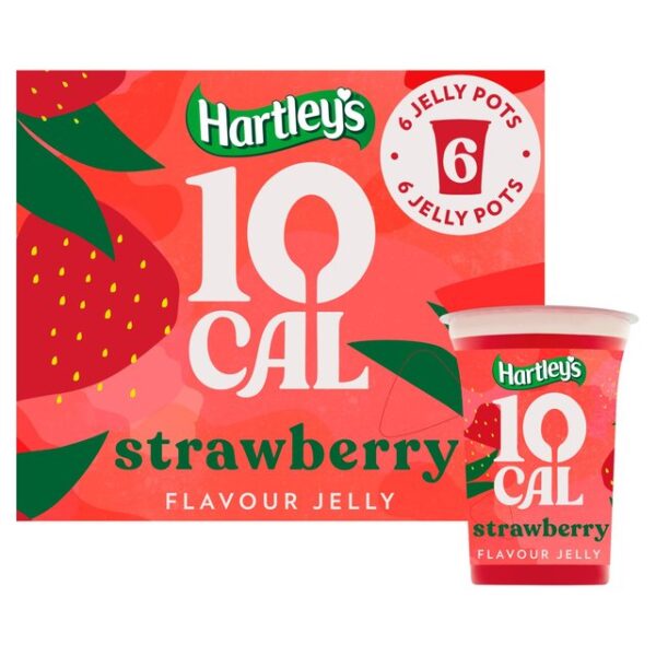 Hartleys 10 Cal Strawberry Flavour Jelly 6PK 1050g