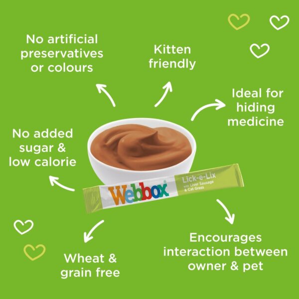 Webbox Lick-E-Lix Yoghurt With Liver Sausage & Cat Grass 5 x 15g