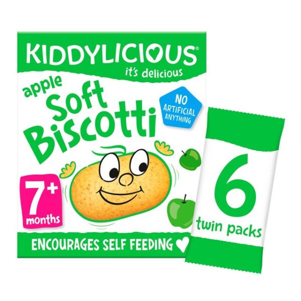 Kiddylicious Apple Soft Biscotti 7+ Months 6 X 20g