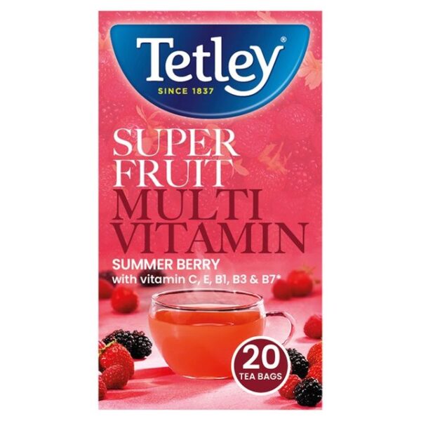 Tetley Super Fruits Multivitamin Summer Berry 20 Tea Bags 40g