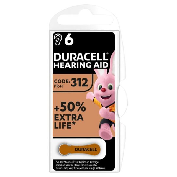 Duracell Hearing Aid 312 6 pack