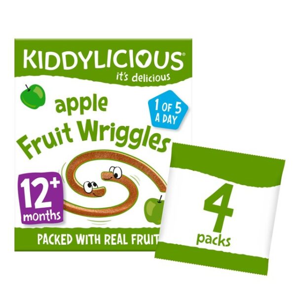 Kiddylicious Apple Fruit Wriggles 4 X 12g