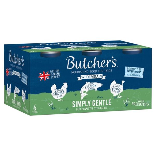 Butcher's Wholegrain Simply Gentle Dog Food Tins Variety Pack 6 x 390g