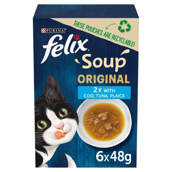 Felix Soup Fish Selection Wet Cat Food 6 x 48g