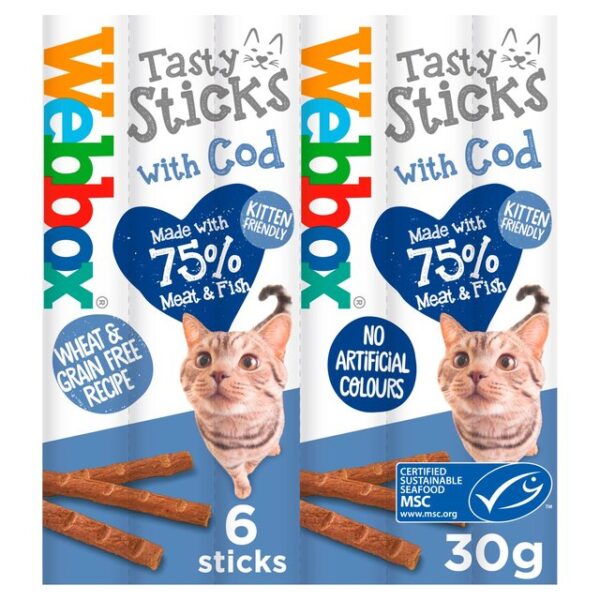 Webbox Cats Delight Tasty Sticks With Cod 6 Sticks 30g