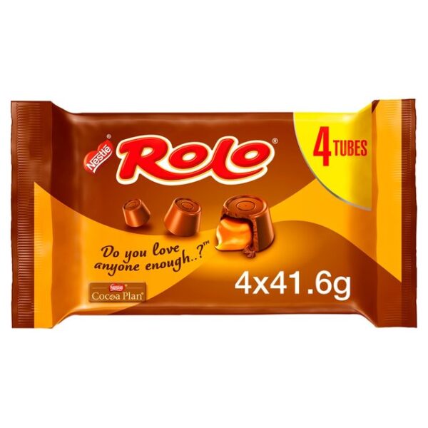 Rolo Milk Chocolate Caramel Multipack 4 Pack 166.4g