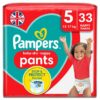 Pampers Baby-Dry Nappy Pants Size 5, 33 Nappies, 12kg - 17kg Essential Pack