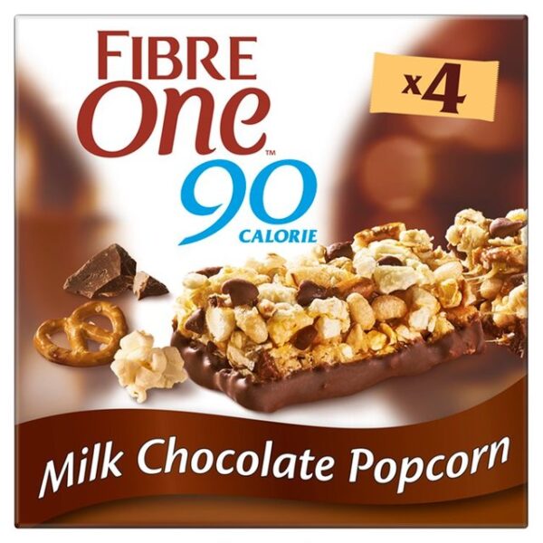 Fibre One Milk Chocolate Popcorn Pretzel Cereal Bars 4 x 21g