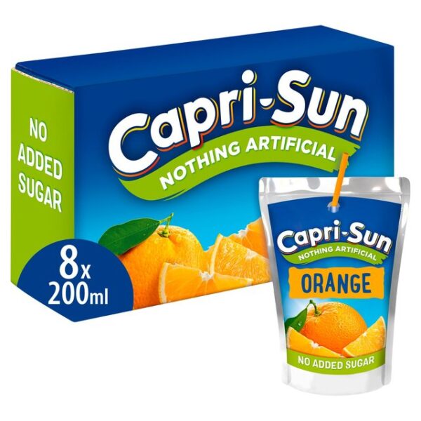 Capri-Sun Nothing Artificial No Added Sugar Orange 8 x 200ml