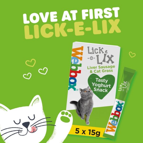 Webbox Lick-E-Lix Yoghurt With Liver Sausage & Cat Grass 5 x 15g