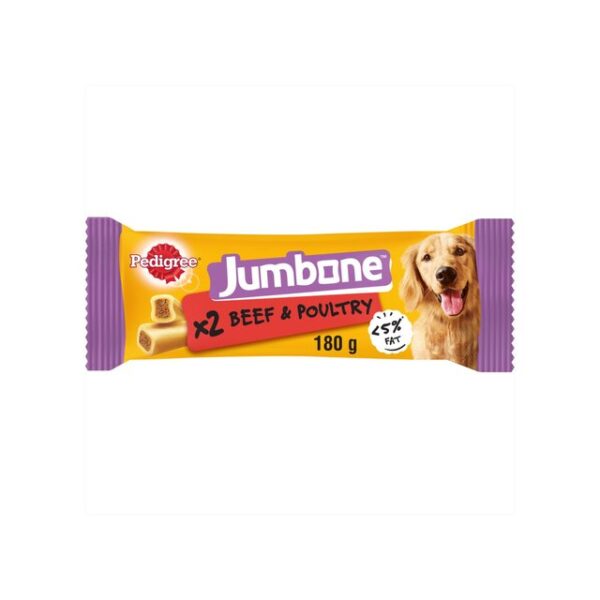 Pedigree Jumbone Adult Medium Dog Treat Beef & Poultry 2 Chews 2 x 180g