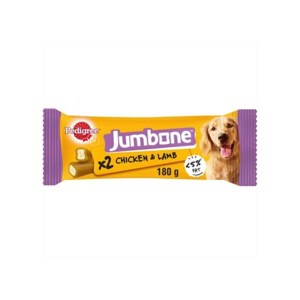 Pedigree Jumbone Adult Medium Dog Treat Chicken & Lamb 2 Chews 2 x 180g