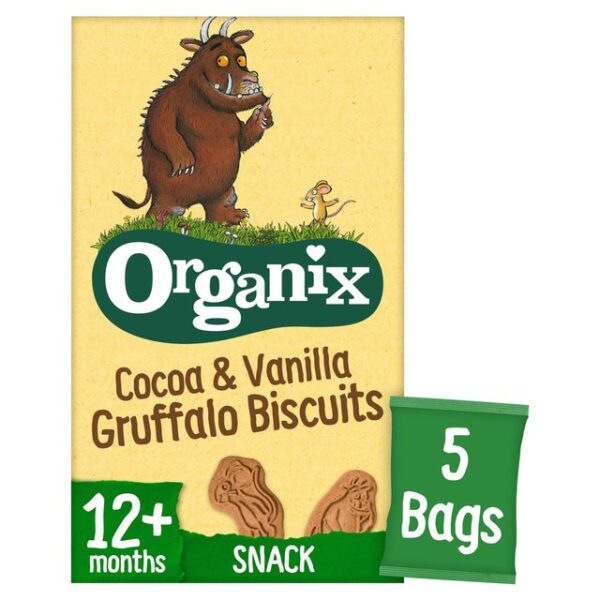 Organix Cocoa & Vanilla Gruffalo Biscuits 12+ Months 5 X 20g