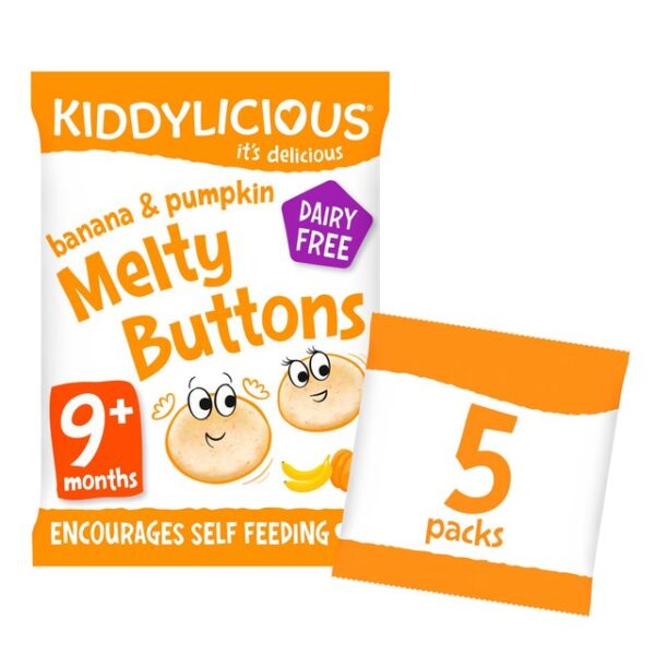 Kiddylicious Banana & Pumpkin Melty Buttons 5 X 6g