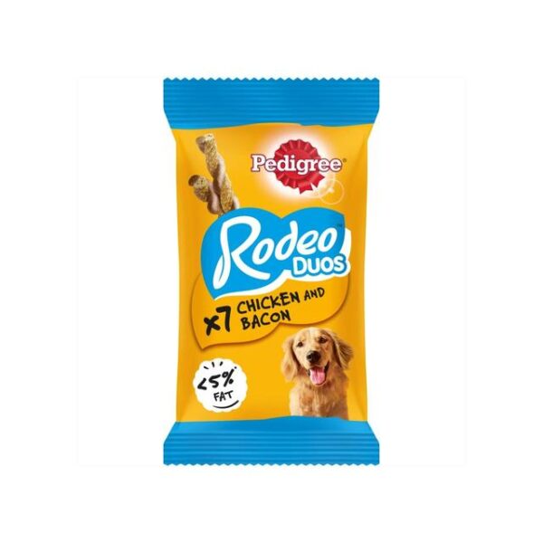 Pedigree Rodeo Duos Adult Dog Treats Chicken Bacon 7 Chews 123g