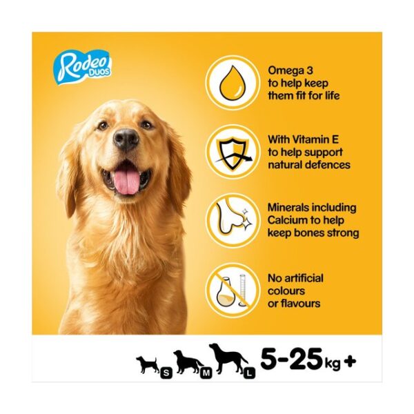 Pedigree Rodeo Duos Adult Dog Treats Chicken Bacon 7 Chews 123g