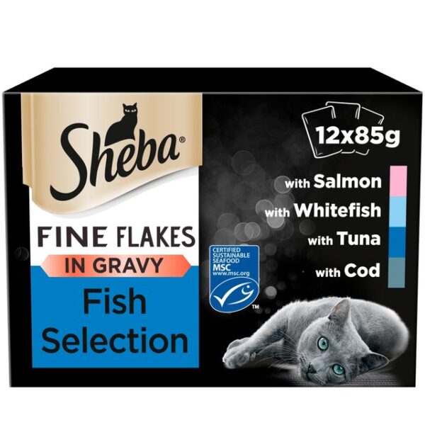 Sheba Fine Flakes in Gravy Fish Selection 12 x 85g