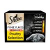 Sheba Fine Flakes Cat Food Pouches Poultry in Gravy 12 x 85g