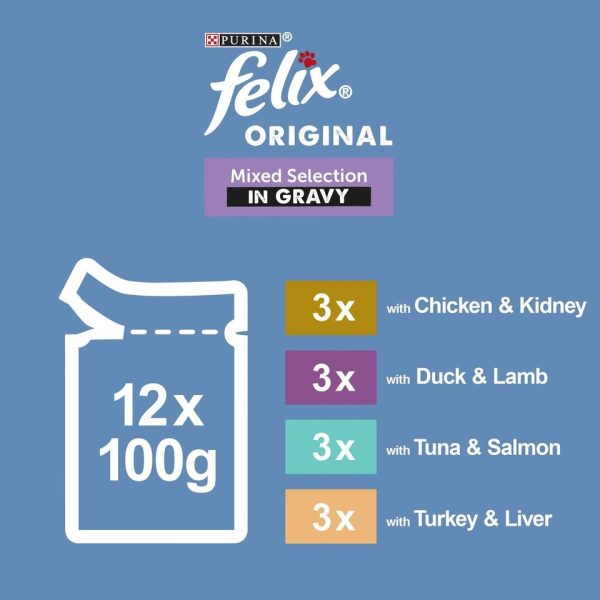 Felix Cat Food Mixed Selection In Gravy 12X100g