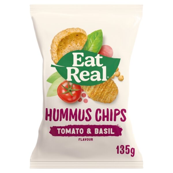 Eat Real Hummus Chips Tomato & Basil Flavour 135g