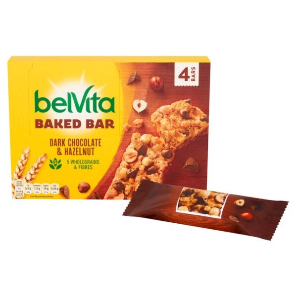 Belvita Baked Bar Dark Chocolate & Hazelnut 4 x 40g