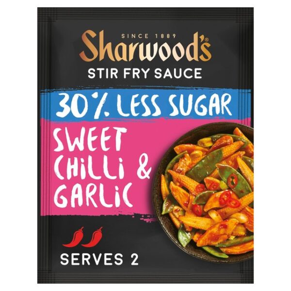 Sharwoods Stir Fry Sauce 30% Less Suger Sweet Chilli Garlic 120g