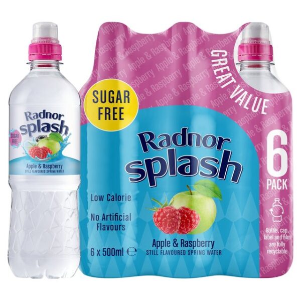 Radnor Splash Apple Raspberry Still Water 6 X 500ml