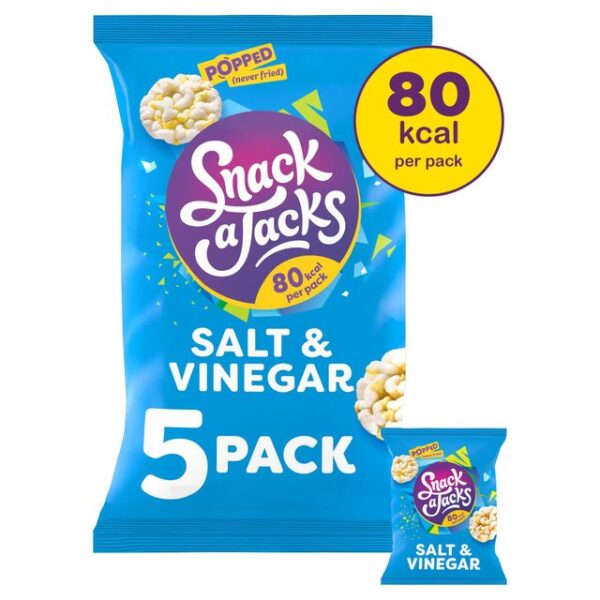 Snack a Jacks Salt & Vinegar Multipack Rice Cakes Crisps 5 x 19g