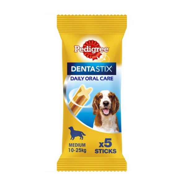 Pedigree Dentastix Daily Adult Medium Dog Treats 5 x Dental Sticks 128g