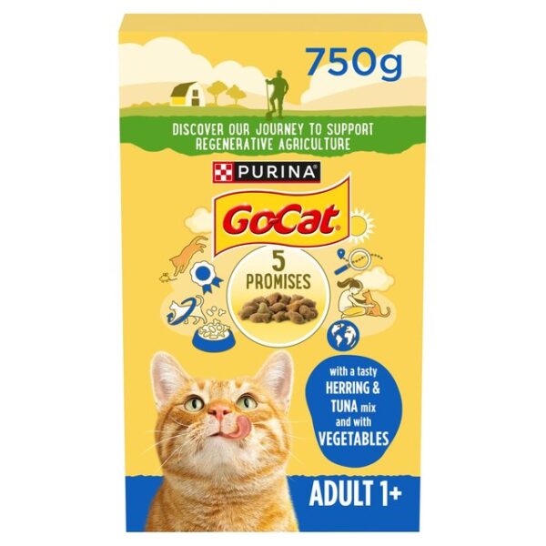 Go-Cat Tuna, Herring Veg Dry Cat Food 750g