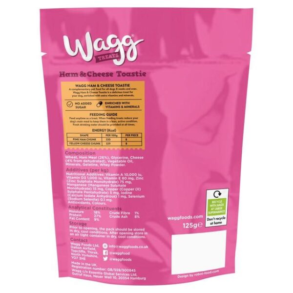 Wagg Ham Cheese Toastie Dog Treats 125g