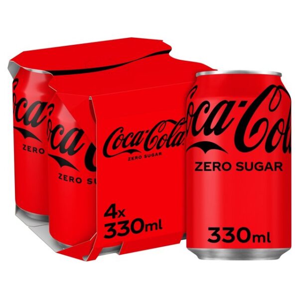 Coca Cola Zero 4 Pack Cans 4x330ml