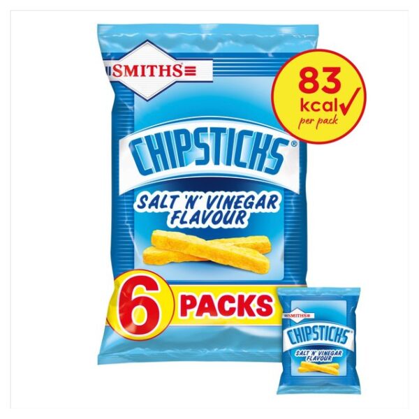 Smiths Chipsticks Salt & Vinegar Flavour 6 X 17g