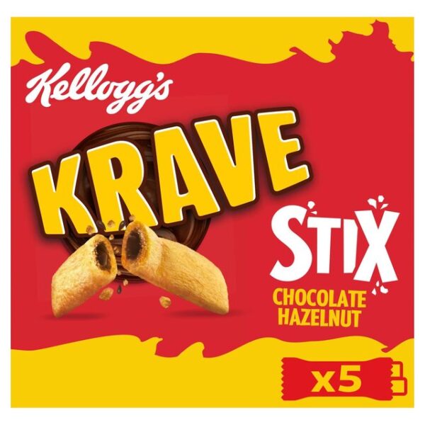 Kelloggs Krave Stixs Chocolate Hazelnut 5 X 20.5g