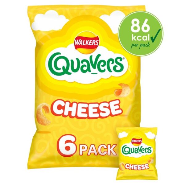 Walkers Quavers Cheese Multipack Snacks Crisps 6 x 16g