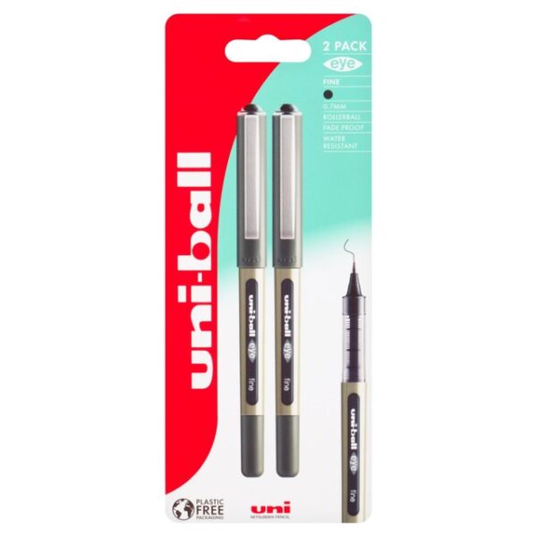 Uniball 157 Eye Rollerball Black 2 Pack