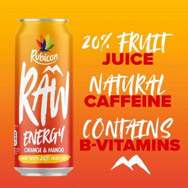 Rubicon Raw Energy Orange & Mango 500ml (Pmp) Pm ?1.29