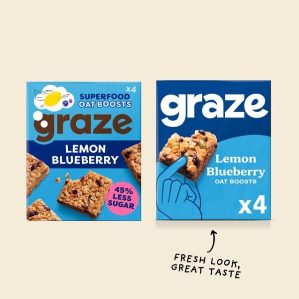 Graze Oat Boosts Lemon Blueberry 4 X 30g