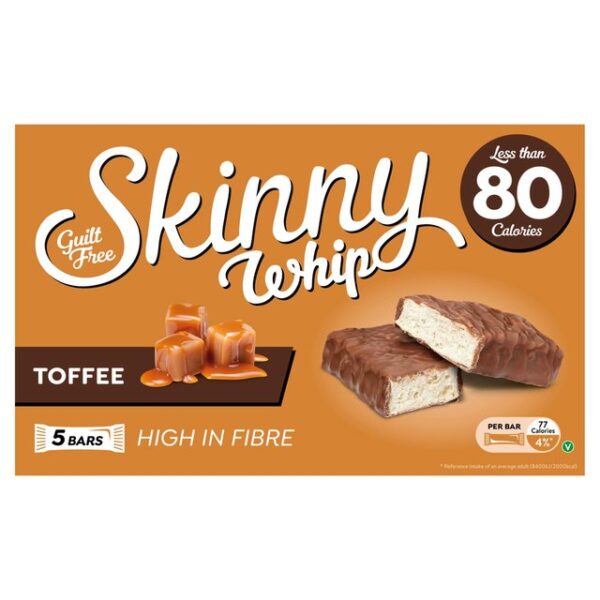 Skinny Whip Toffee And Chocolate 5 Bars 100g