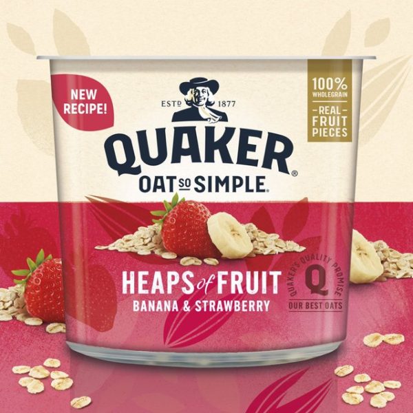 Quaker Oats Oat So Simple Heaps Of Fruit Banana & Strawberry 58g