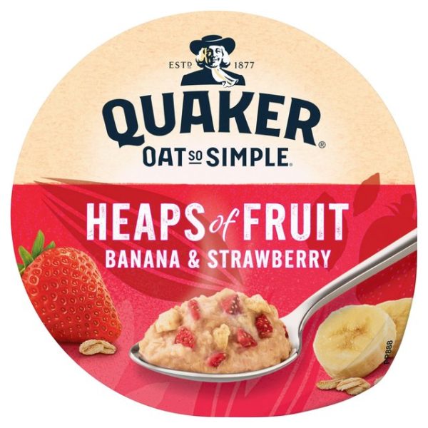 Quaker Oats Oat So Simple Heaps Of Fruit Banana & Strawberry 58g