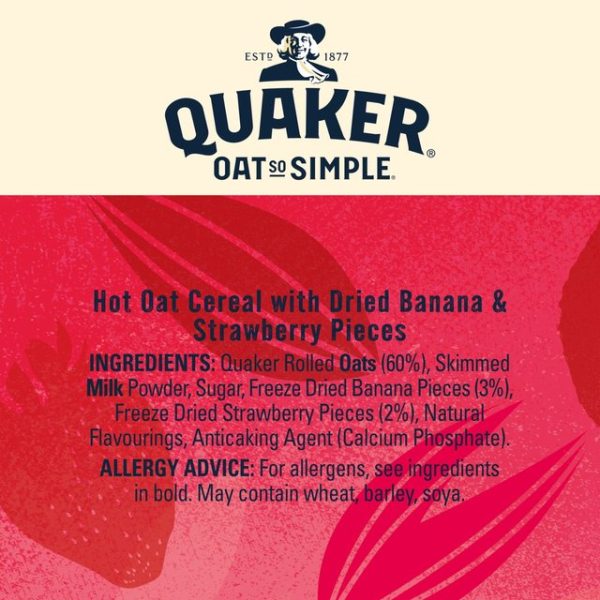 Quaker Oats Oat So Simple Heaps Of Fruit Banana & Strawberry 58g