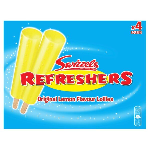 Swizzels Refreshers Lemon Flavour Ice Lollies 4 x 65ml