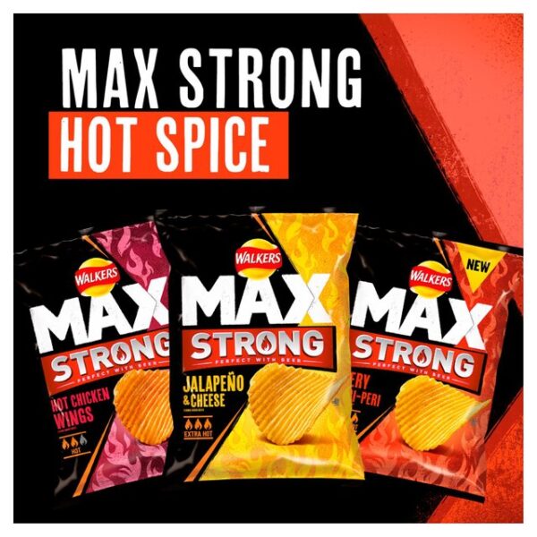 Walkers Max Strong Jalapeno Cheese Sharing Crisps 140g