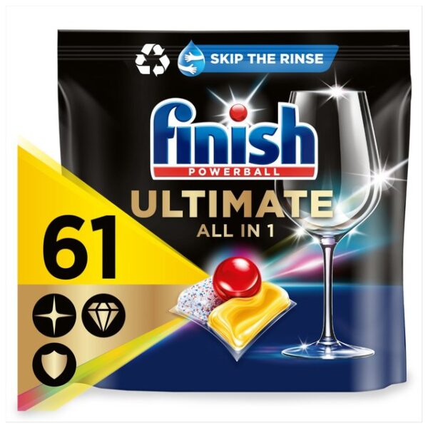 Finish Ultimate All In One Dishwasher Tablets Lemon 61 Tabs