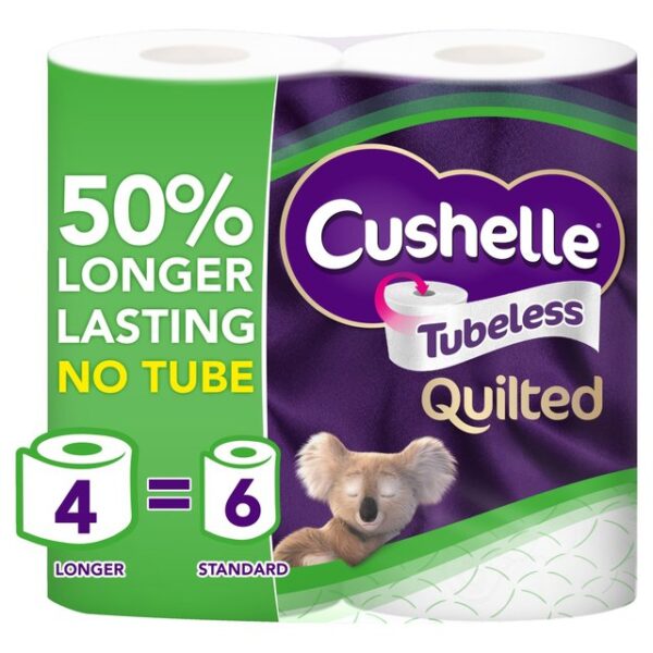 Cushelle Quilted 4 White Rolls