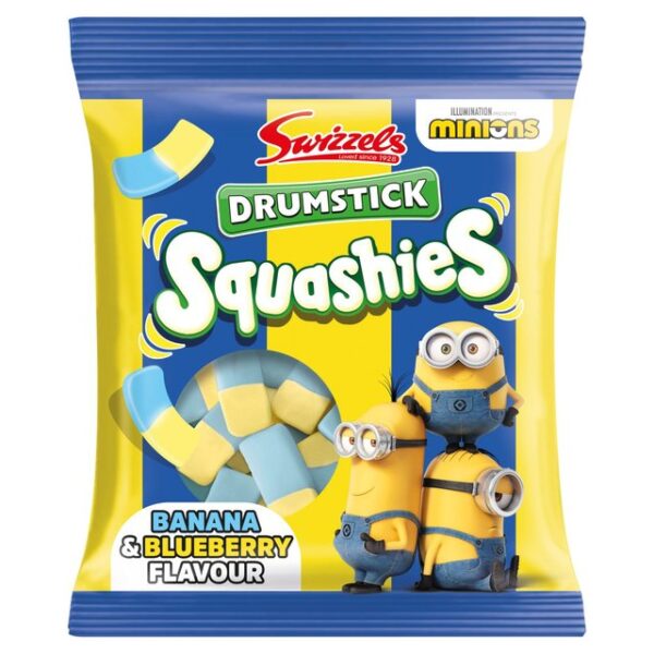 Swizzels Drumstick Minions Squashies Banana & Blueberry Flavour 120g