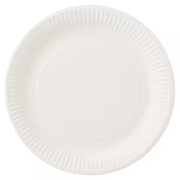 Tesco Paper Plates White 23Cm 50 Pack