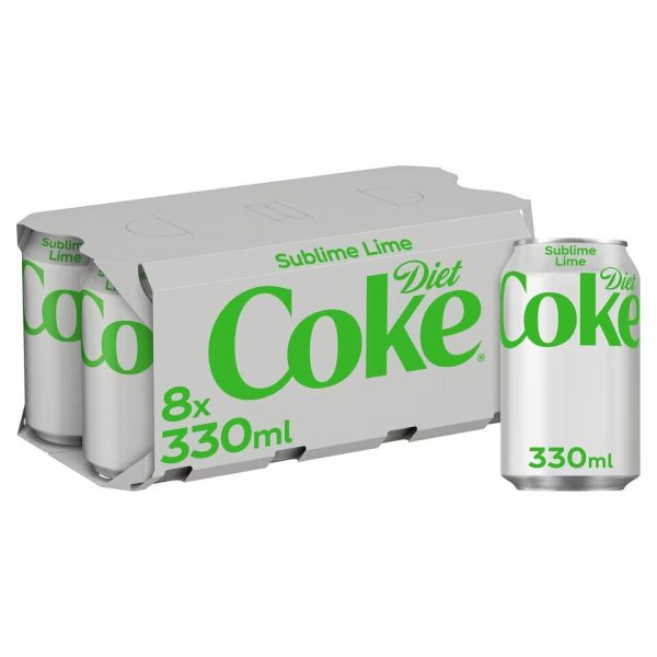 Diet Coke Sublime Lime 8 X 330ml (Can)