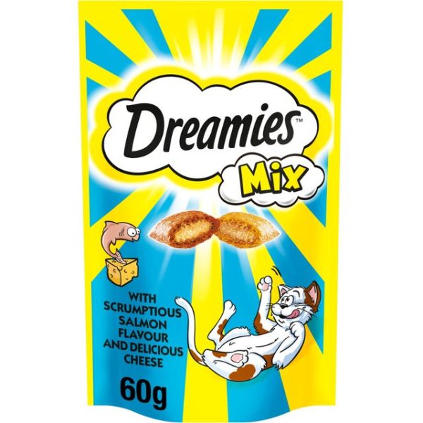 Dreamies Mix Cat Treat Biscuits with Salmon & Cheese 60g